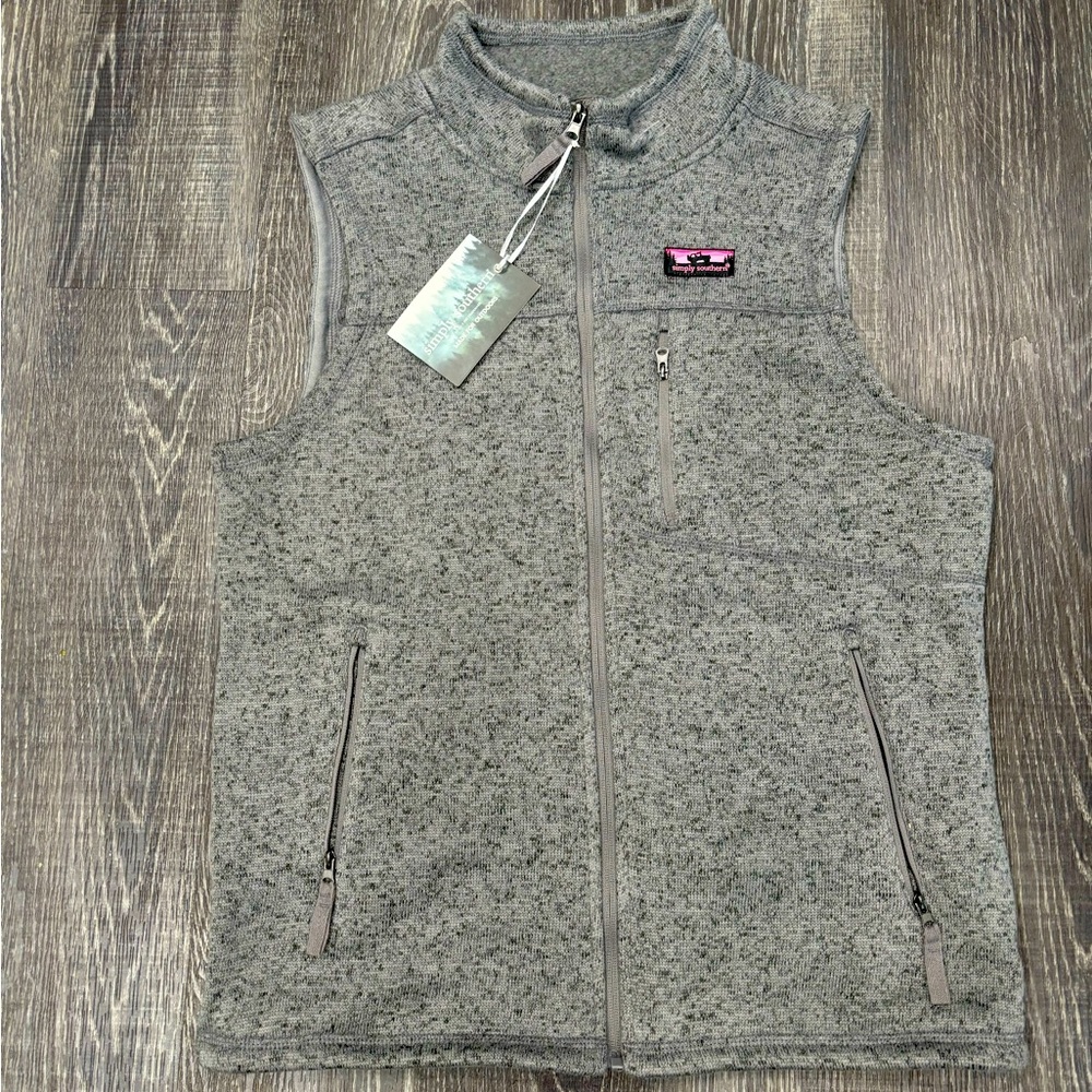 Simply Southern Gray Fleece Vest
